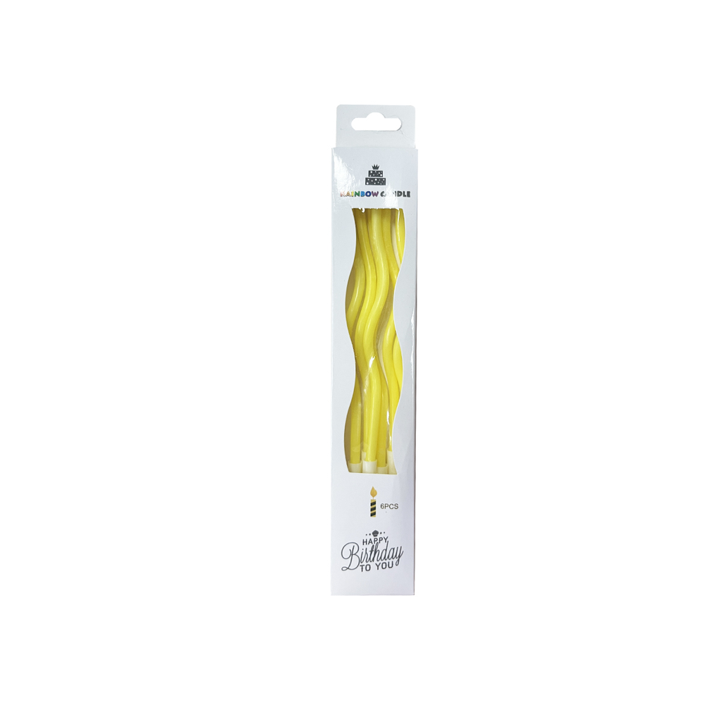 Velas Curvas Amarillas 6pz