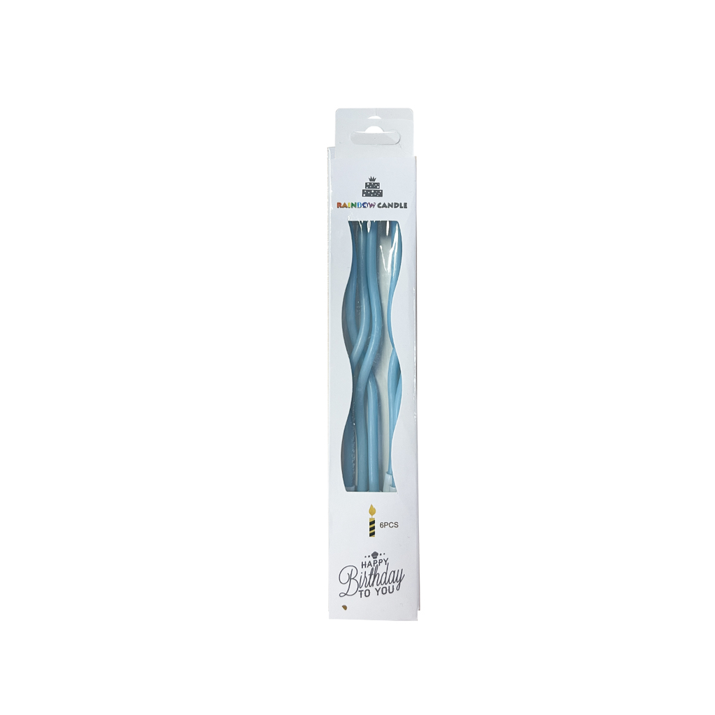 Velas Curvas Azul 6pz