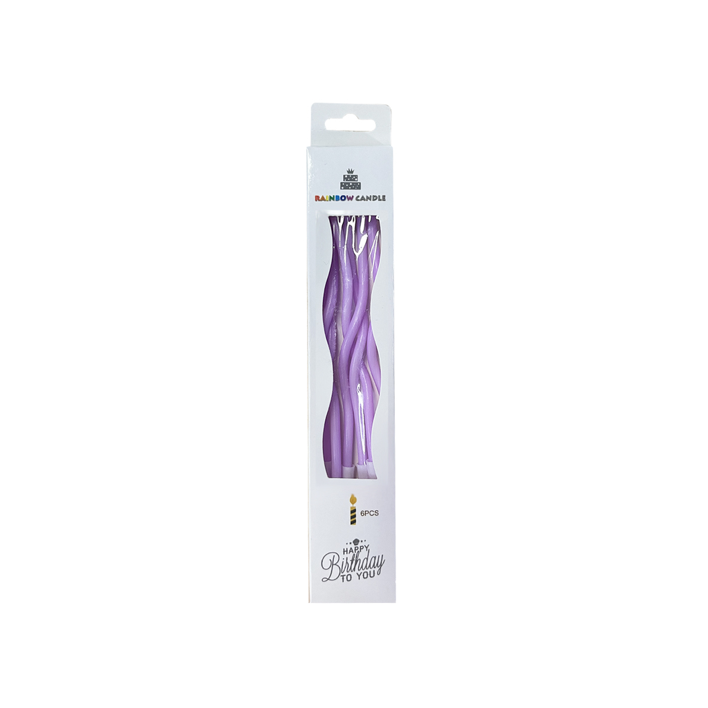 Velas Curvas Purpura 6pz