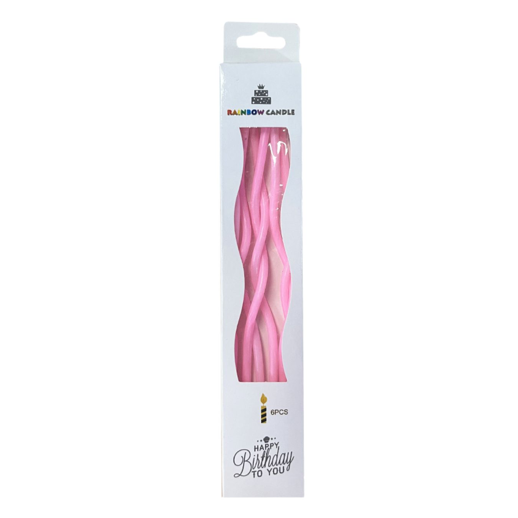 Velas Curvas Rosa 6pz