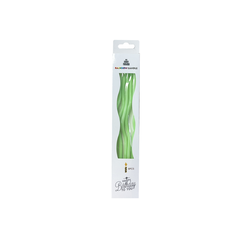 Velas Curvas Verdes 6pz