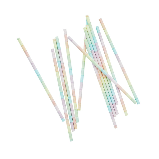 [P07.HBER105] Eco Rainbow Paper Straws 20 pz