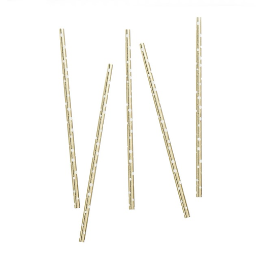 [P07.HBMM145] Gold Dot Paper Straws 20pz