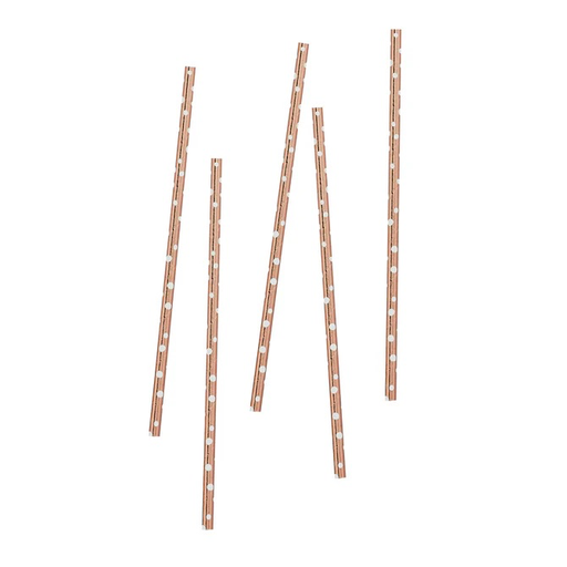 [P07.HBMM146] Rose Gold Dot Paper Straws 20 pz