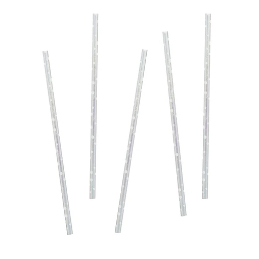 [P07.HBMM147] Rose Iridescent Dot Paper Straws 20 pz