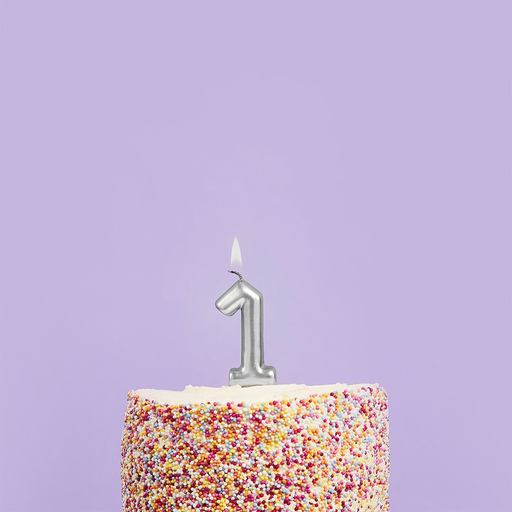 [P07.HBMM192] Silver Number '1' Candle