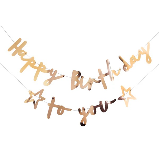 [P07.HBMM1115] Banner HBday To You Gold 2m