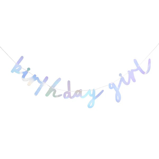 [P07.HBEC101] Banner Iridescent Bday Girl 2mts