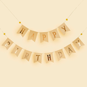 Gold 'Happy Birthday' Flag Card Bunting 2.5m