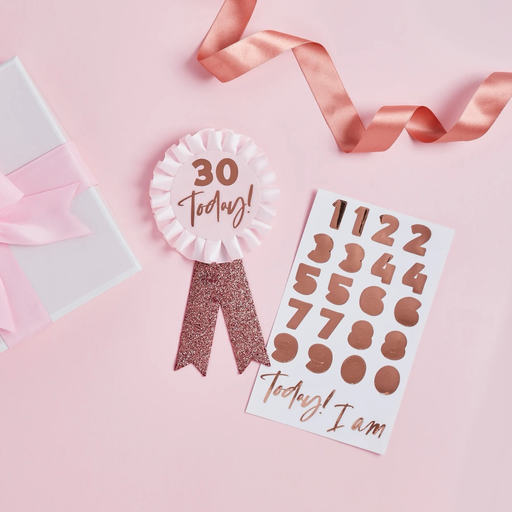 [P07.HBMM216] Gold Rose Bday Badge W/Sticker