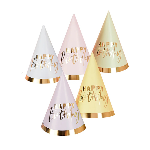 [P07.HBPP206] Hat pastel 'happy birthday' 10pcs
