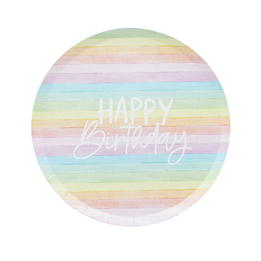 [P07.HBER102] Plato 9 Eco Rainbow 'Happy Birthday' C/8