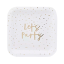 Plato 9 Gold 'Let's Party' Paper' C/8