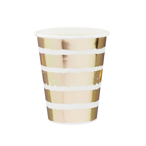 [P07.HBMM137] Cup Foil gold striped paper C/8