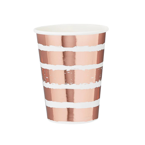 [P07.HBMM138] Cup Foil Rose Gold Striped C/10