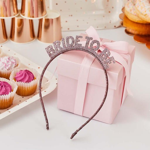 [P07.HBSY128] Rose Gold 'Bride To Be' Glitter Headband