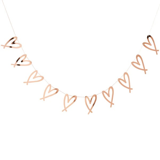 [P07.HBSY108] Garland rose gold heart  2m