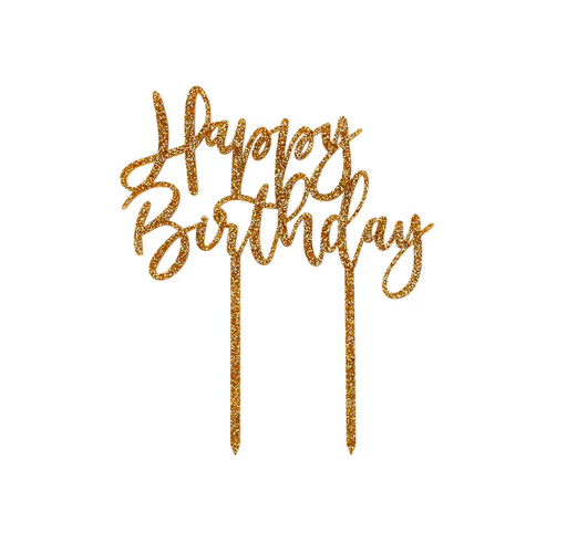 [P07.SPMO025] Cake Topper gld acrylic happy birthday