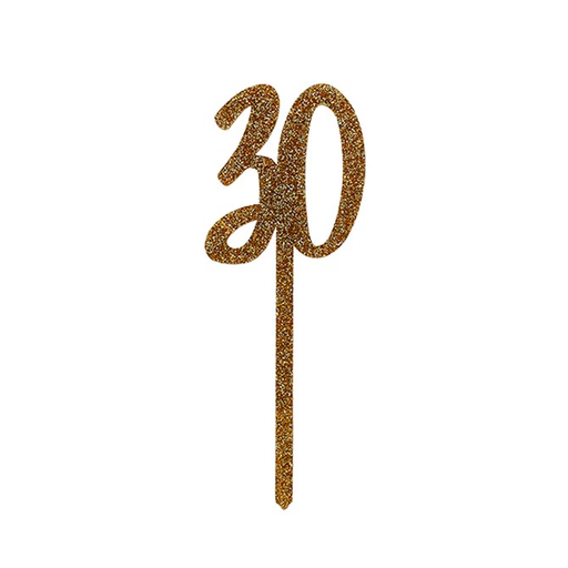 [P07.HBMM152] Cake Topper gold acrylic 30s
