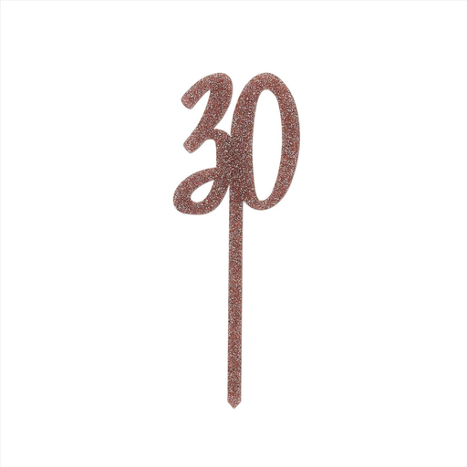 [P07.HBMM153] Cake Topper rose gold glitter acrylic 30's