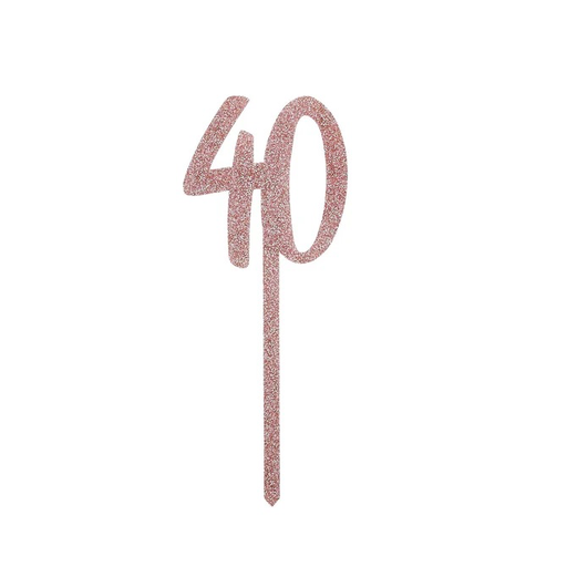 [P07.HBMM1107] Cake Topper rose gold glitter acrylic 40's