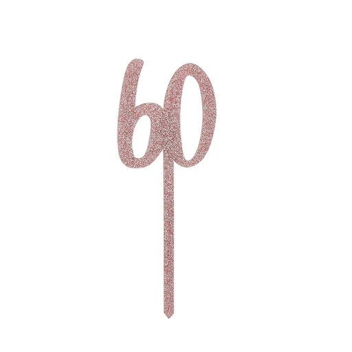 [P07.HBMM1113] Cake Topper rose gold glitter acrylic 60