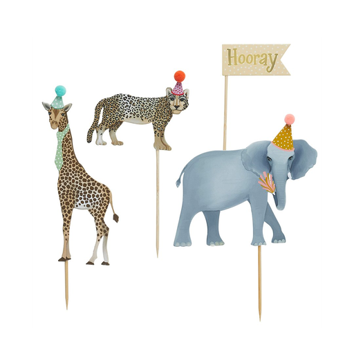 [P07.HBPA102] Party Animal Cake Topper Set
