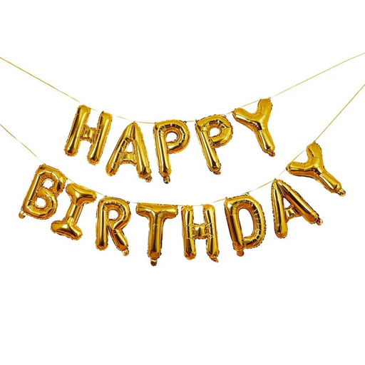 [P07.HBGP160] Ballon Garland gold 'happy birthday' 16''