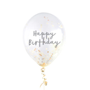 Confetti Ballons gold happy birthday 12" 5pk
