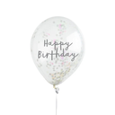 Confetti Ballons iridescent happy birthday 12" 5pk