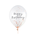 Confetti Ballons rose gold h/birthday 12 5pk