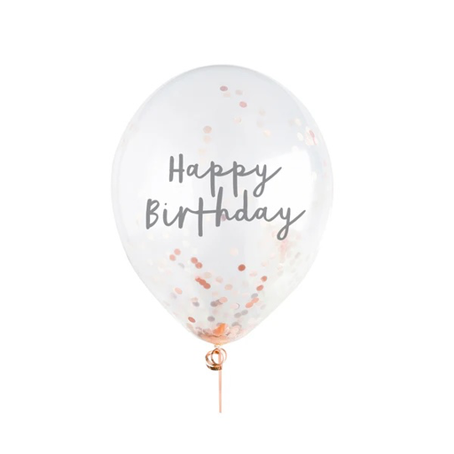 [P07.HBMM1119] Confetti Ballons rose gold h/birthday 12 5pk
