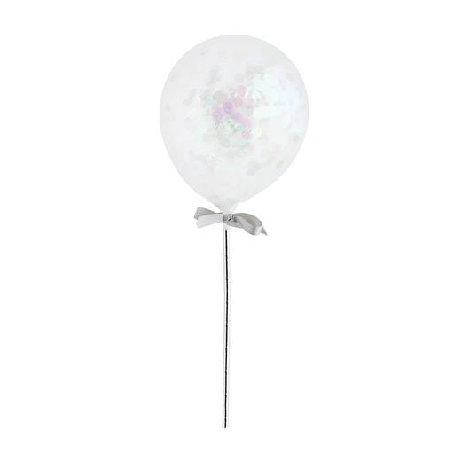 [P07.HBMM133] Mini Confetti Ballons Iridiscent Wands 5" 5pk