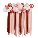 Rose Gold Metallic Balloon & Streamer Backdrop Set
