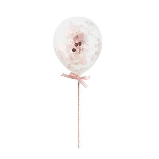 [P07.RG023] Rose Gold Mini Confetti Balloon Wands
