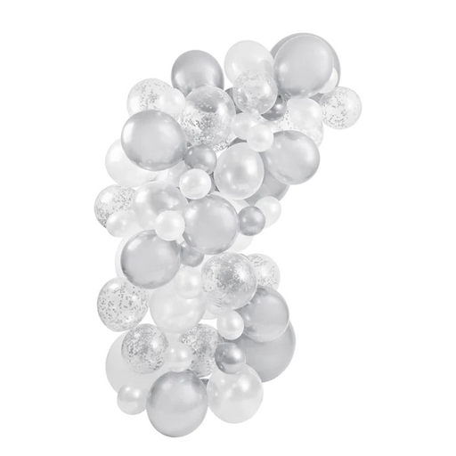 [P07.HBMM206] Silver Balloon Arch 64pz