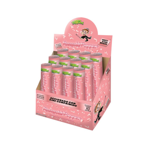[P04.5361/2] Party Popper 20cm Rosa Metálico