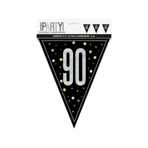 [P06.81958] Glitz Black Flag Banner 9ft 90s