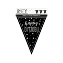 Plastic Flag Birthday Glitz Black