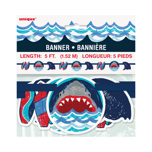[P06.72538] Banner Cut Out Shark Party
