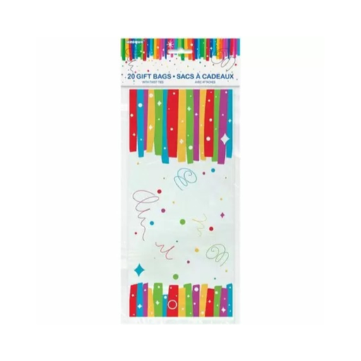 [P06.49573] Bolsa Celofan Rainbow Ribbon Birthday 8pz
