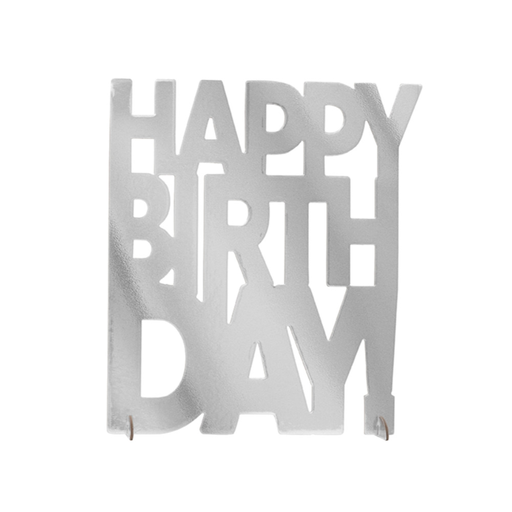 [P06.74709] Centro de Mesa Silver Happy Birthday