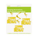 Dizzy Dangler Happy Bday Dorado 3pz