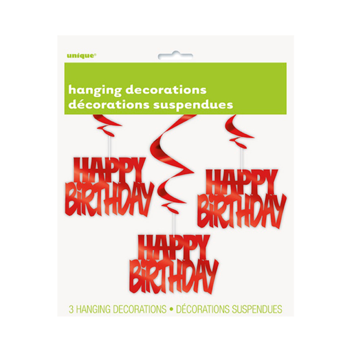 [P06.62942] Dizzy Dangler Happy Bday Rojo 3pz