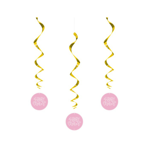 [P06.73369] Dizzy Dangler Pink Hearts Baby Shower 3pz