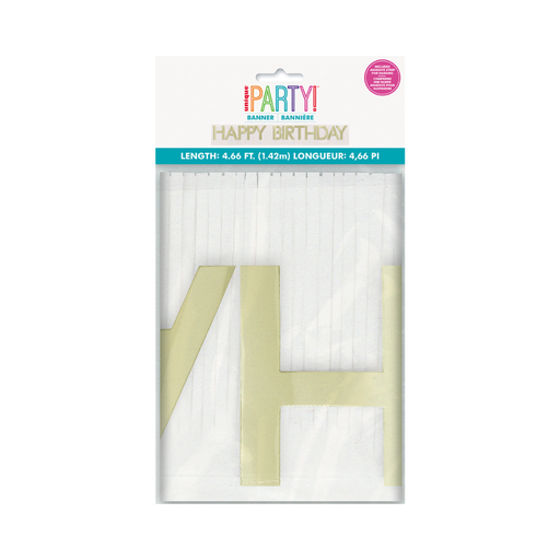 [P06.73180] Gold Happy Birthday Foil Fringe Banner