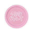 Plato 7 Pink Hearts Baby Shower 8pz