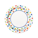Plato 7 Rainbow Polka Dots 8pz