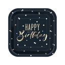 Plato 7 Sq Silver Happy Birthday