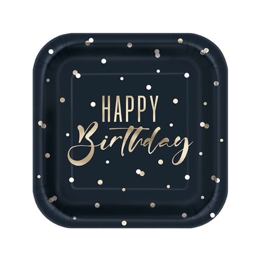 [P06.78844] Plato 7 Sq Silver Happy Birthday